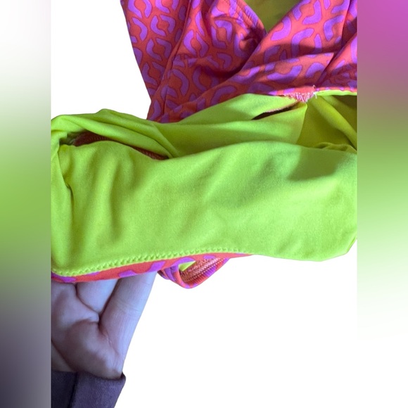 Echo one piece swim suite size 6 pinkish orange/ purple/yellow! - Picture 3 of 10